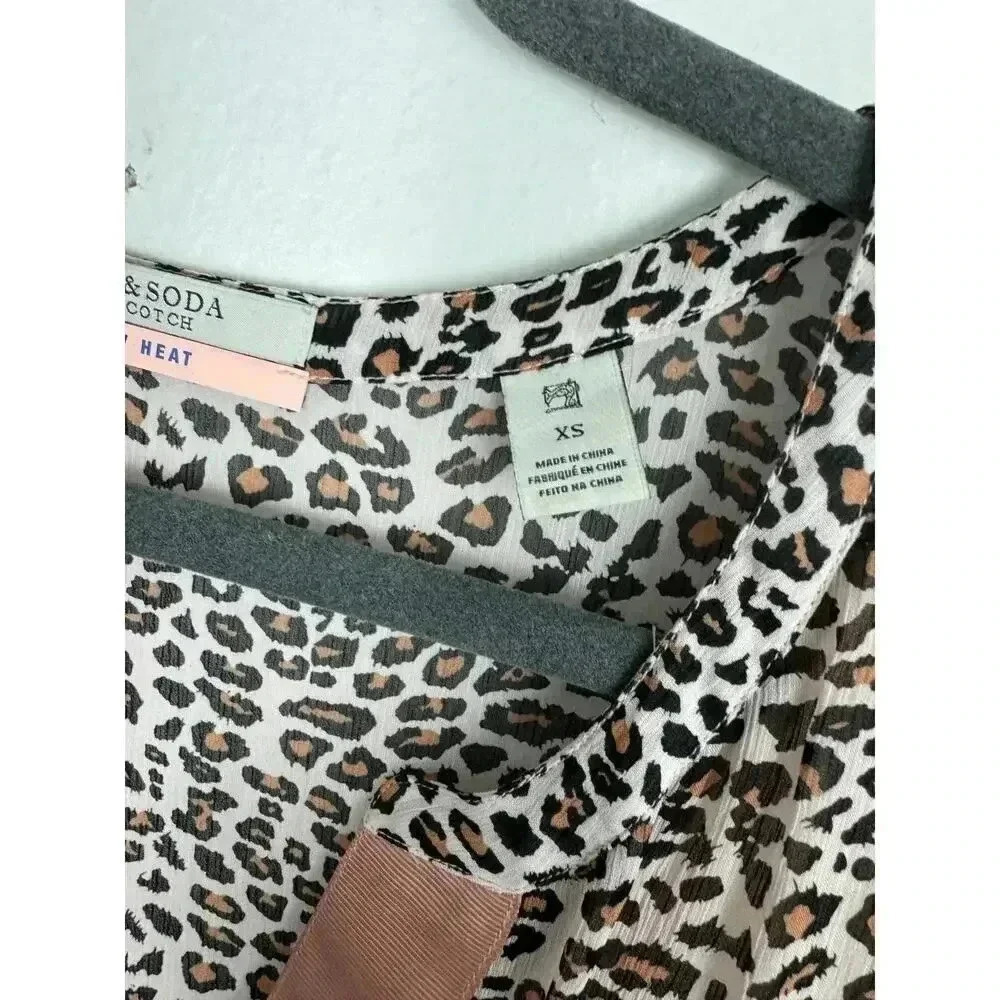 Scotch and Soda Leopard Print Dress X-Size Small Boho High low - Picture 6 of 7